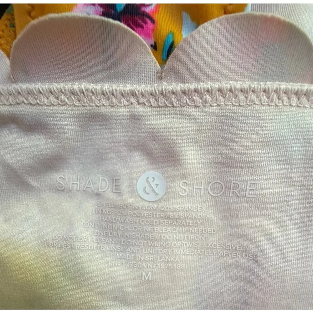 Shade & Shore Scalloped Floral Bikini 34D, Medium Bottom